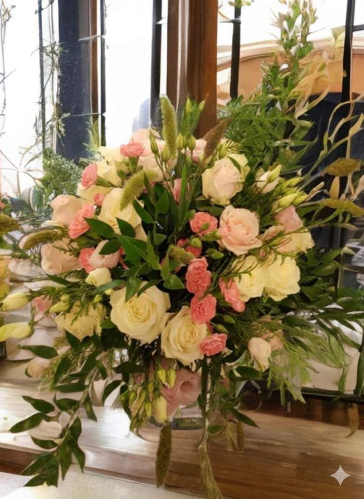 Bouquet champêtre rose Paris