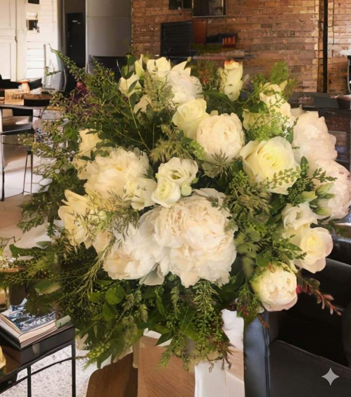 Bouquet de pivoines blanches Paris